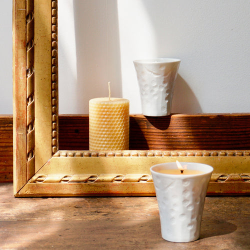 UNSCENTED CANDLE, shiny or matte porcelain