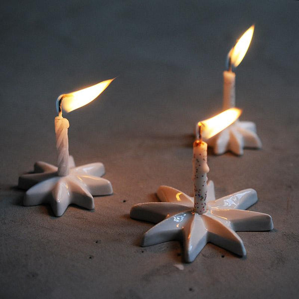 bougeoirs en forme d'étoile en porcelaine pour bougies d'anniversaire - tsé tsé