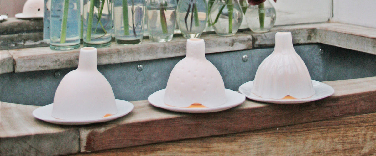 photophores en porcelaine en forme d'igloo