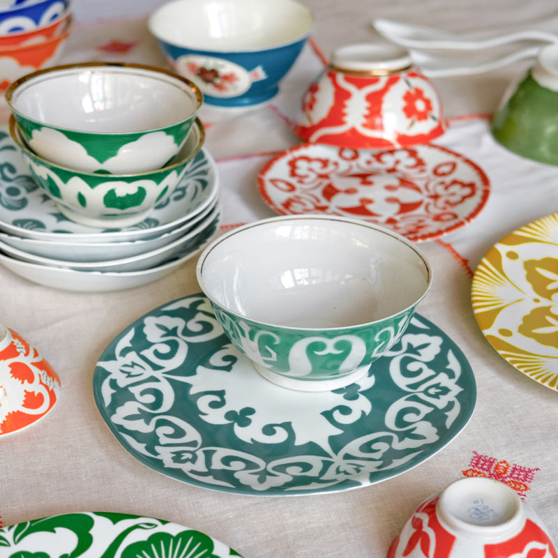 GRANDE ASSIETTE SAMARKAND, bleu-gris