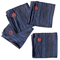 FOUR INDIGO NAPKINS