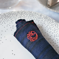 FOUR INDIGO NAPKINS