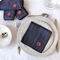 FOUR INDIGO NAPKINS