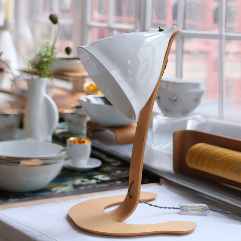 LARGE TABLE CORNET, glazed or matt porcelain