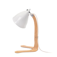 lampe en porcelaine avec pieds en bois en forme de canard