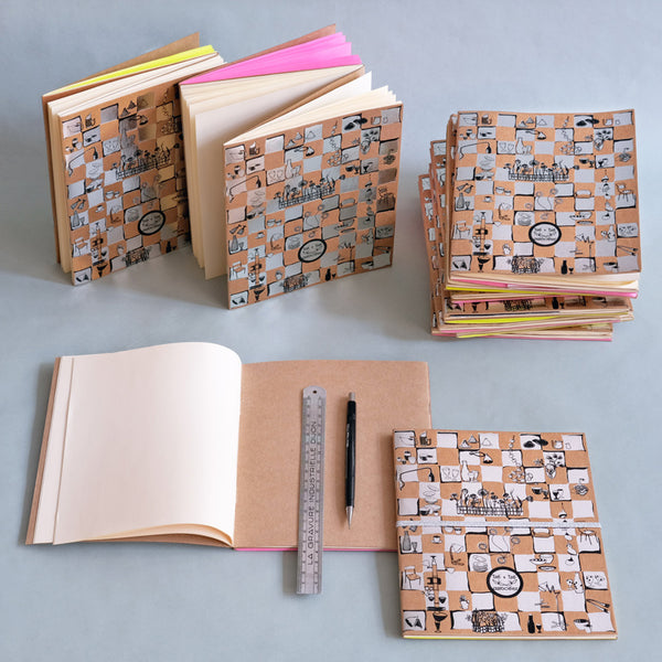 ZIGZAGANT NOTEBOOK, silver &amp; pink