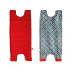 housse pour théière mirza en coton matelassé réversible rouge et motifs bleu gris - tsé tsé