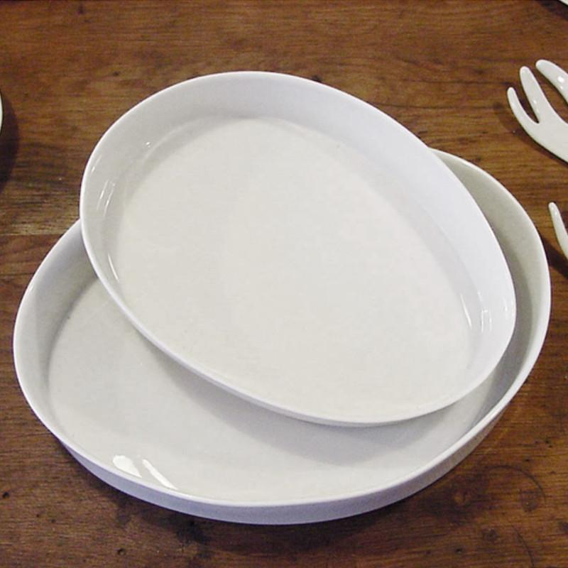 plats à gratin de forme irrégulière en porcelaine blanche - tsé tsé
